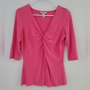 Lilly Pulitzer Fuchsia Twist-Front Blouse Size M